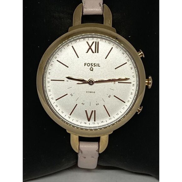 Fossil Q FTW5023 Womens Annette Pink Leather Analog Dial Hybrid Smartwatch CM631 - Picture 2 of 12